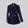 Women's Slim-Fit Blazer Jacket with a Notched Lapel and Double-Breasted Front