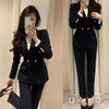 Women's Slim-Fit Blazer Jacket with a Notched Lapel and Double-Breasted Front