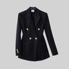 Women's Slim-Fit Blazer Jacket with a Notched Lapel and Double-Breasted Front