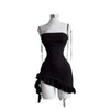 Sexy Sleelveless Backless Mini Dress Women Summer Europe America Lace Up Bodycon Dresses High Street Party Club Black Dress