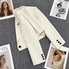 Women's Cropped Blazer with Single-Button Closure and Notched Lapels