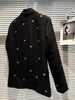 Women's Black Blazer with Wide Lapels and a Single-Button Front