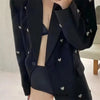Women's Black Blazer with Wide Lapels and a Single-Button Front