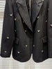 Women's Black Blazer with Wide Lapels and a Single-Button Front