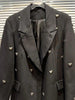 Women's Black Blazer with Wide Lapels and a Single-Button Front
