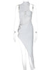 Sexy Hollow Black White Maxi Summer Dress Women Bodycon Club Birthday Party Dress Woman Clothing Midi Evening Dresses Vestidos