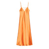 Women Off Shoulder Pink Satin Maxi Dress