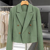 Women's Cropped Double-Breasted Blazer in Six Colors