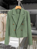 Women's Cropped Double-Breasted Blazer in Six Colors