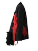 Women's Black Blazer with Sheer Mesh Panels and Long Sleeves