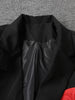 Women's Black Blazer with Sheer Mesh Panels and Long Sleeves