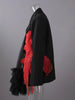 Women's Black Blazer with Sheer Mesh Panels and Long Sleeves