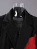 Women's Black Blazer with Sheer Mesh Panels and Long Sleeves