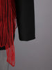 Women's Black Blazer with Sheer Mesh Panels and Long Sleeves