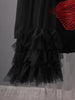 Women's Black Blazer with Sheer Mesh Panels and Long Sleeves