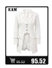 Women's Black Blazer with Sheer Mesh Panels and Long Sleeves