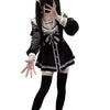 JK School Uniform Set Black Lace Dress Japanese Style
