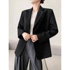 Women's Blazer Jacket with a Relaxed Fit and Long Sleeves in Black or Gray