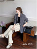 Women's Blazer Jacket with a Relaxed Fit and Long Sleeves in Black or Gray