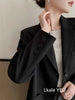 Women's Blazer Jacket with a Relaxed Fit and Long Sleeves in Black or Gray