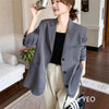 Women's Blazer Jacket with a Relaxed Fit and Long Sleeves in Black or Gray