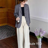 Women's Blazer Jacket with a Relaxed Fit and Long Sleeves in Black or Gray