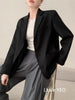 Women's Blazer Jacket with a Relaxed Fit and Long Sleeves in Black or Gray