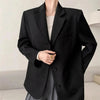 Women's Blazer Jacket with a Relaxed Fit and Long Sleeves in Black or Gray