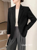 Women's Blazer Jacket with a Relaxed Fit and Long Sleeves in Black or Gray