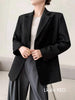 Women's Blazer Jacket with a Relaxed Fit and Long Sleeves in Black or Gray
