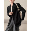 Women's Blazer Jacket with a Relaxed Fit and Long Sleeves in Black or Gray