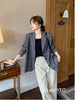 Women's Blazer Jacket with a Relaxed Fit and Long Sleeves in Black or Gray