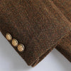 Women's Belted Double-Breasted Blazer Coat with Notched Lapels in Gray or Dark Brown