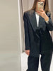 Women's Double-Breasted Blazer Jacket with Notched Lapels for Autumn