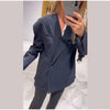 Women's Double-Breasted Blazer Jacket with Notched Lapels for Autumn