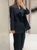 Women's Double-Breasted Blazer Jacket with Notched Lapels for Autumn