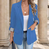 Women's Single-Button Blazer with a Turn-Down Collar and Spliced Detail in Five Colors