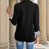Women's Single-Button Blazer with a Turn-Down Collar and Spliced Detail in Five Colors