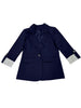 Women's Single-Button Blazer with a Turn-Down Collar and Spliced Detail in Five Colors