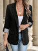Women's Single-Button Blazer with a Turn-Down Collar and Spliced Detail in Five Colors