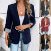 Women's Single-Button Blazer with a Turn-Down Collar and Spliced Detail in Five Colors