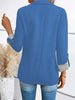 Women's Single-Button Blazer with a Turn-Down Collar and Spliced Detail in Five Colors