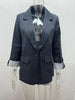 Women's Single-Button Blazer with a Turn-Down Collar and Spliced Detail in Five Colors