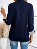 Women's Single-Button Blazer with a Turn-Down Collar and Spliced Detail in Five Colors
