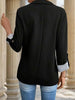 Women's Single-Button Blazer with a Turn-Down Collar and Spliced Detail in Five Colors