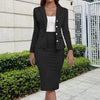 Women's Two-Piece Suit Set with a Long-Sleeve Blazer and Pencil Skirt