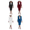 Women's Two-Piece Suit Set with a Long-Sleeve Blazer and Pencil Skirt