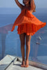 Women's Halter Mini Dress, Sleeveless Flowy Fit with Open Tie Back for Summer