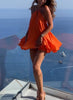 Women's Halter Mini Dress, Sleeveless Flowy Fit with Open Tie Back for Summer
