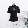 Women's Slim-Fit Short-Sleeve Blazer with a Stand Collar
